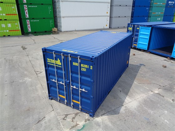 20 pies con puertas en ambos extremos nuevo Azul