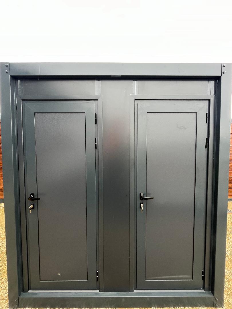 Contenedor sanitario WC + Lavabo + Ducha conectable Gris